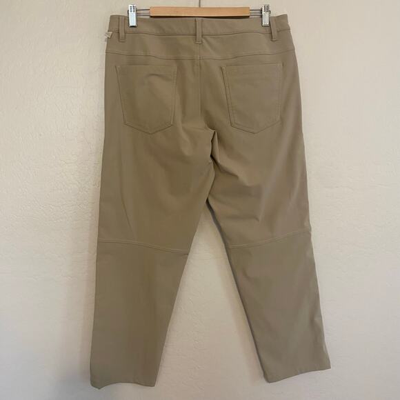 Lululemon ABC Pants Mens 34 x 28 Classic Stretch 5 Pocket Sand Golf Khaki - Picture 2 of 5